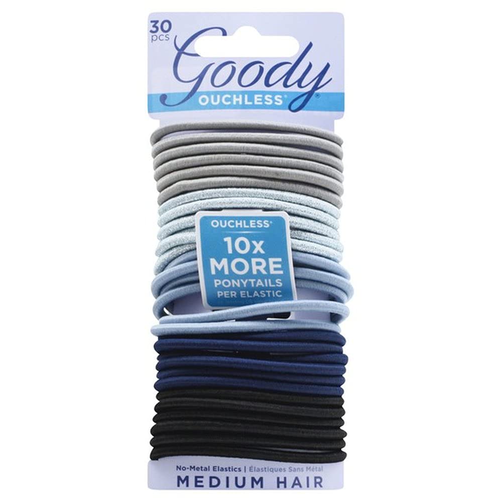 Goody Ouchless 4mm Elastic Hair Ties 30 Count
