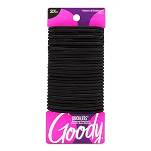 Goody Ouchless Women's Elastics Thick Hair Ties, Black, 27 count, 4mm