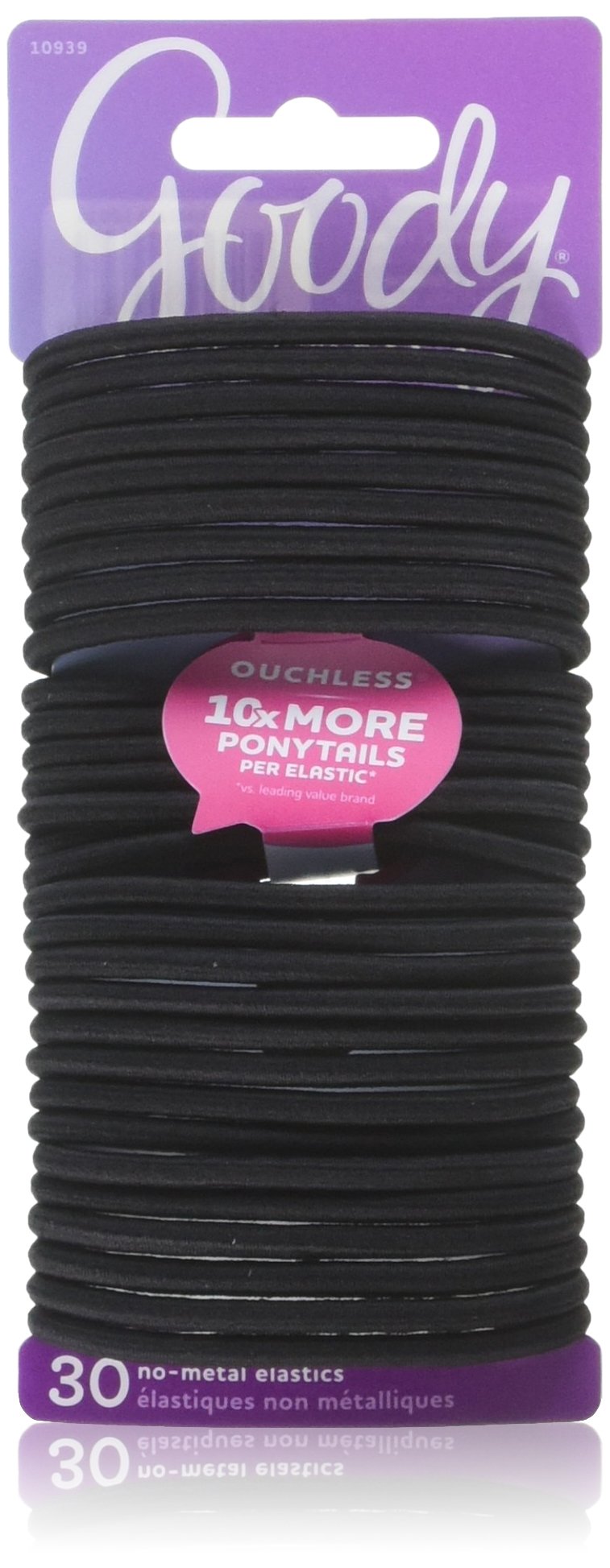 Goody BLACK Ouchless No Metal Elastics - 30 CT