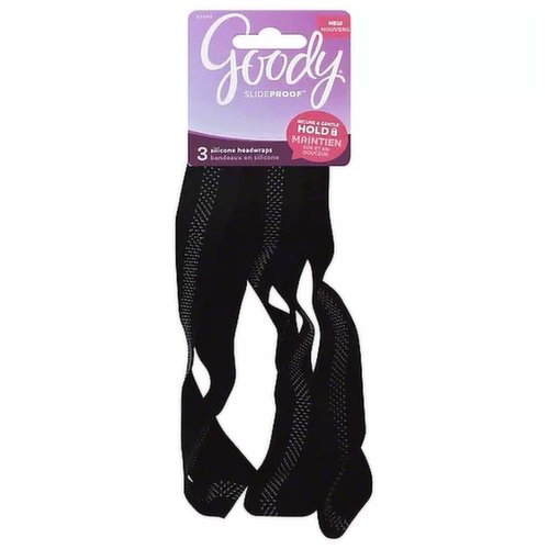 Goody Slideproof Silicone Black Head Bands UPC:041457079959 PACK:72/3