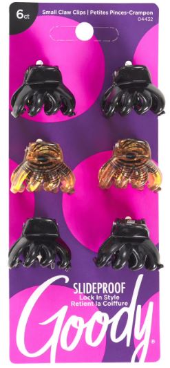 Goody Claw Clips Small Spider Black UPC: 041457044322 Pack:72/3