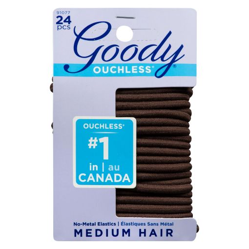 Goody Ouchless LG 4mm Brown 24 Count UPC: 041457910771 Pack:(72-6's)