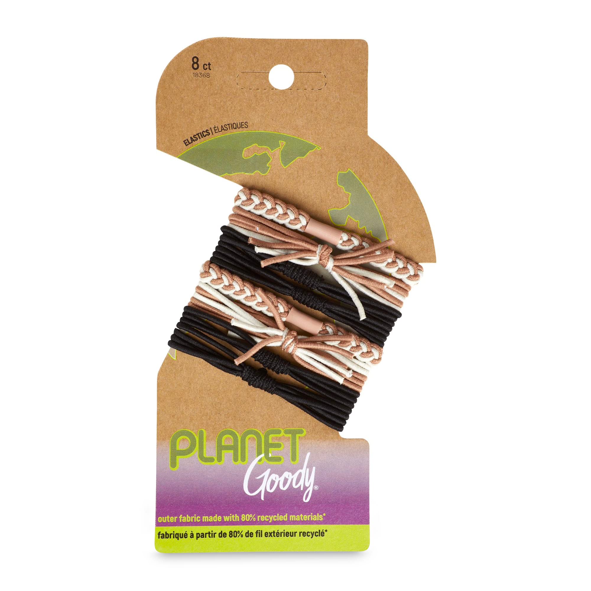 Planet Goody Ouchless Bracelet Elastics 8ct Black Cream and Blush