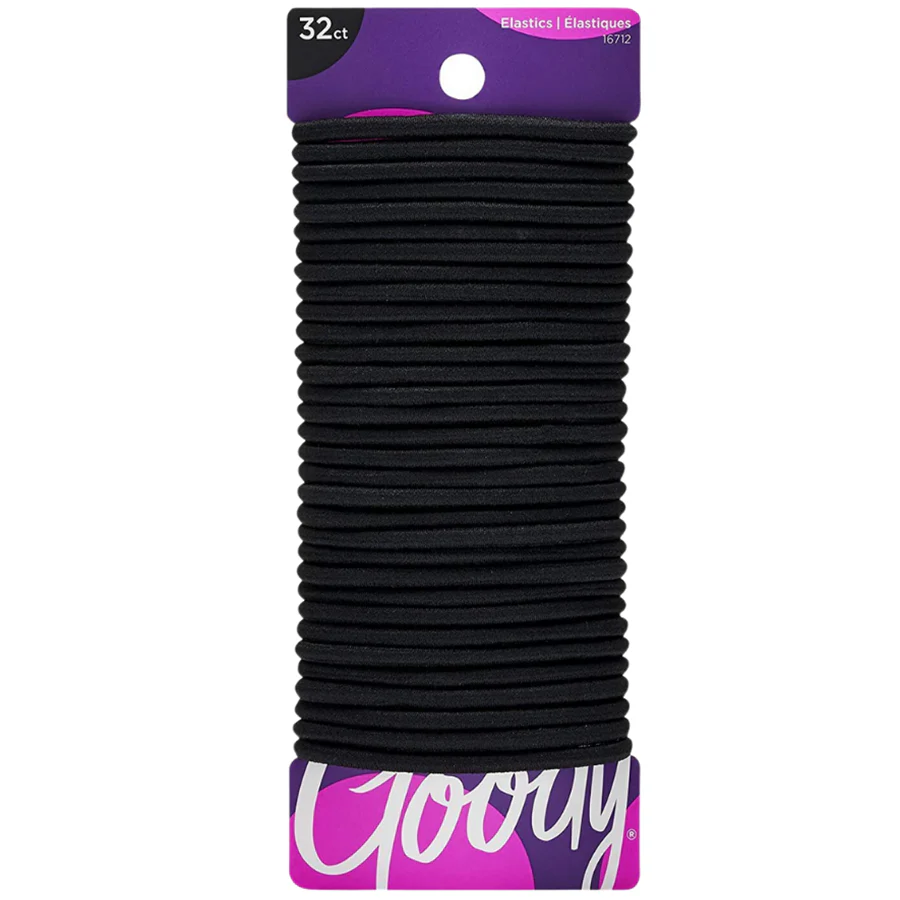 Goody Ouchless Braided Elastics 32ct, Black 4MM