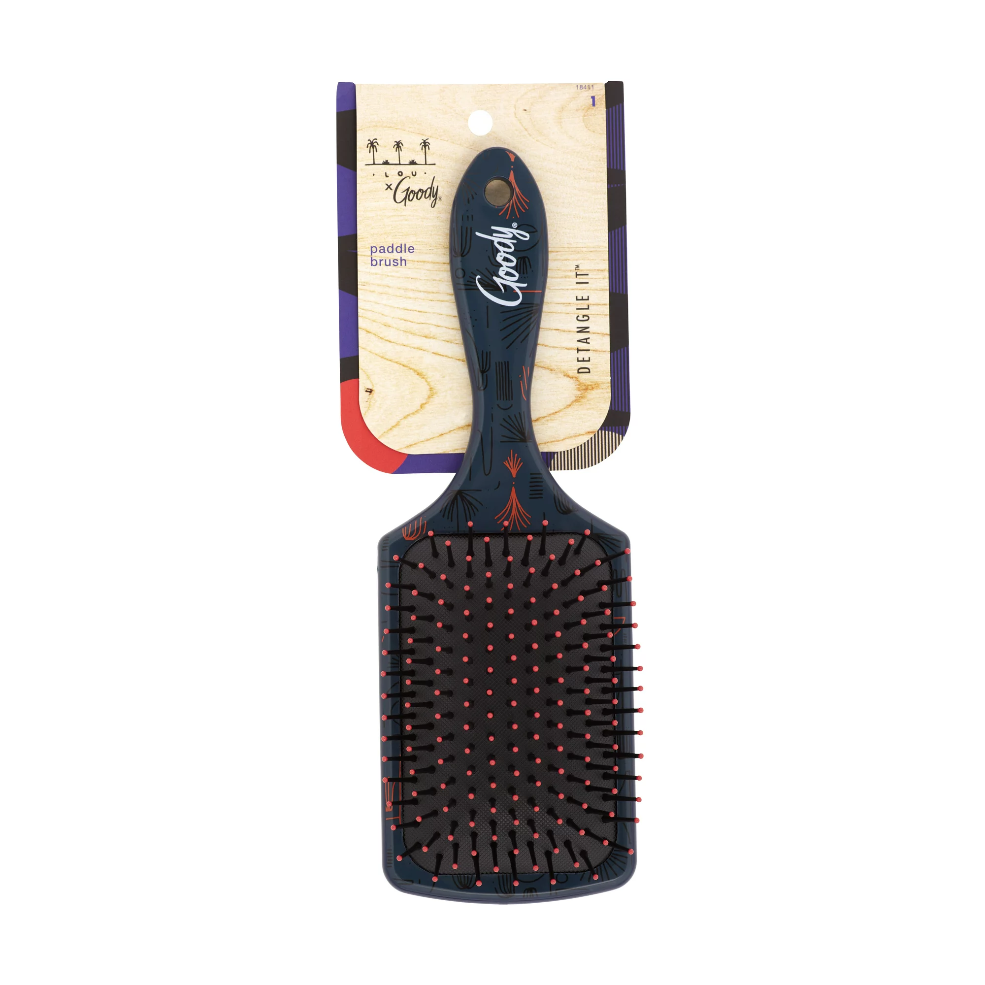 Goody Tru X Hola Lou Collab Ouchless® Detangling Printed Paddle Brush UPC:041457183090 Pack:48/3