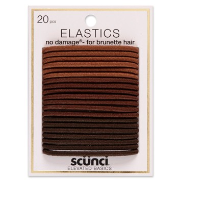 Scunci No Damage Elastics - Brunette - 4mm/20ct