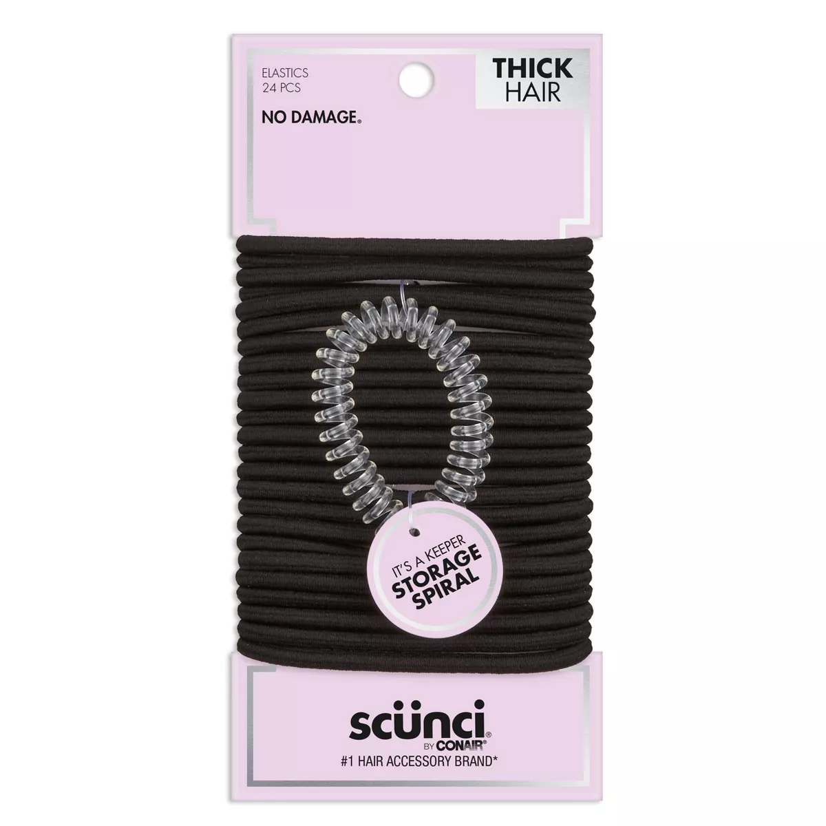ITEM#32131 Scünci Thick Hair Polyband Elastics - 24ct UPC: 043194321315