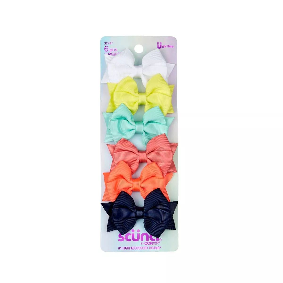 scünci Kids Assorted Bow Hair Clips - 5.5cm - 6pc