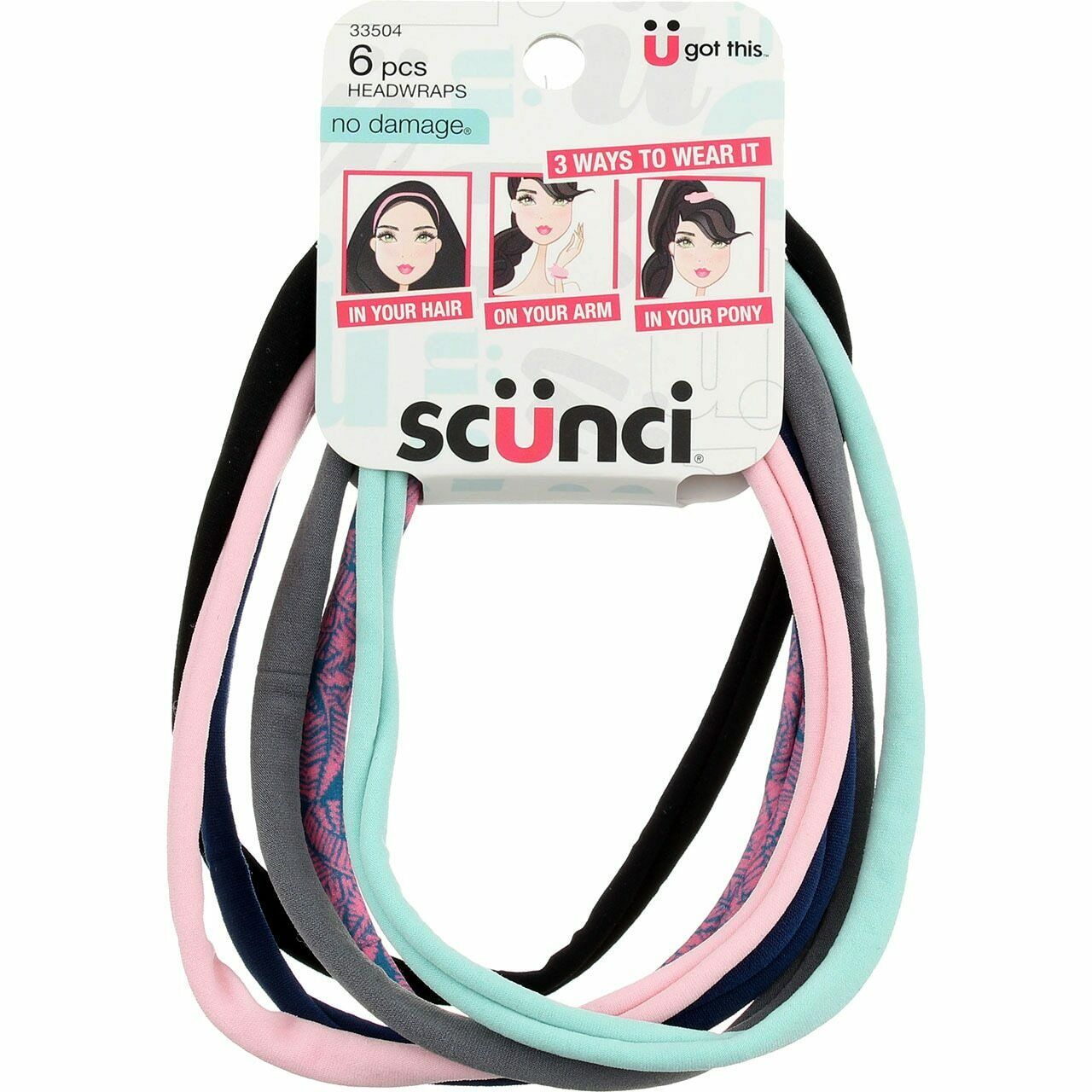 Scunci 6 pcs Hosiery headwraps - Click Image to Close