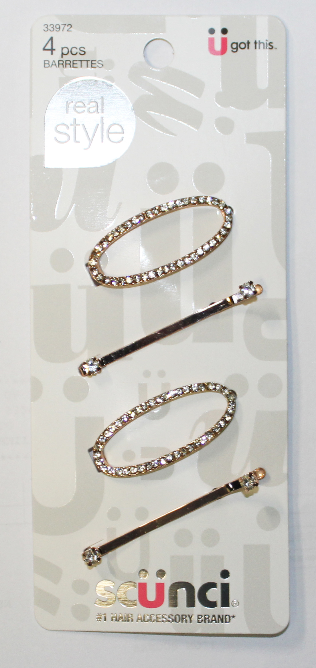 Scunci Bling Bobby Pin & Barrette, 4 Count Pack
