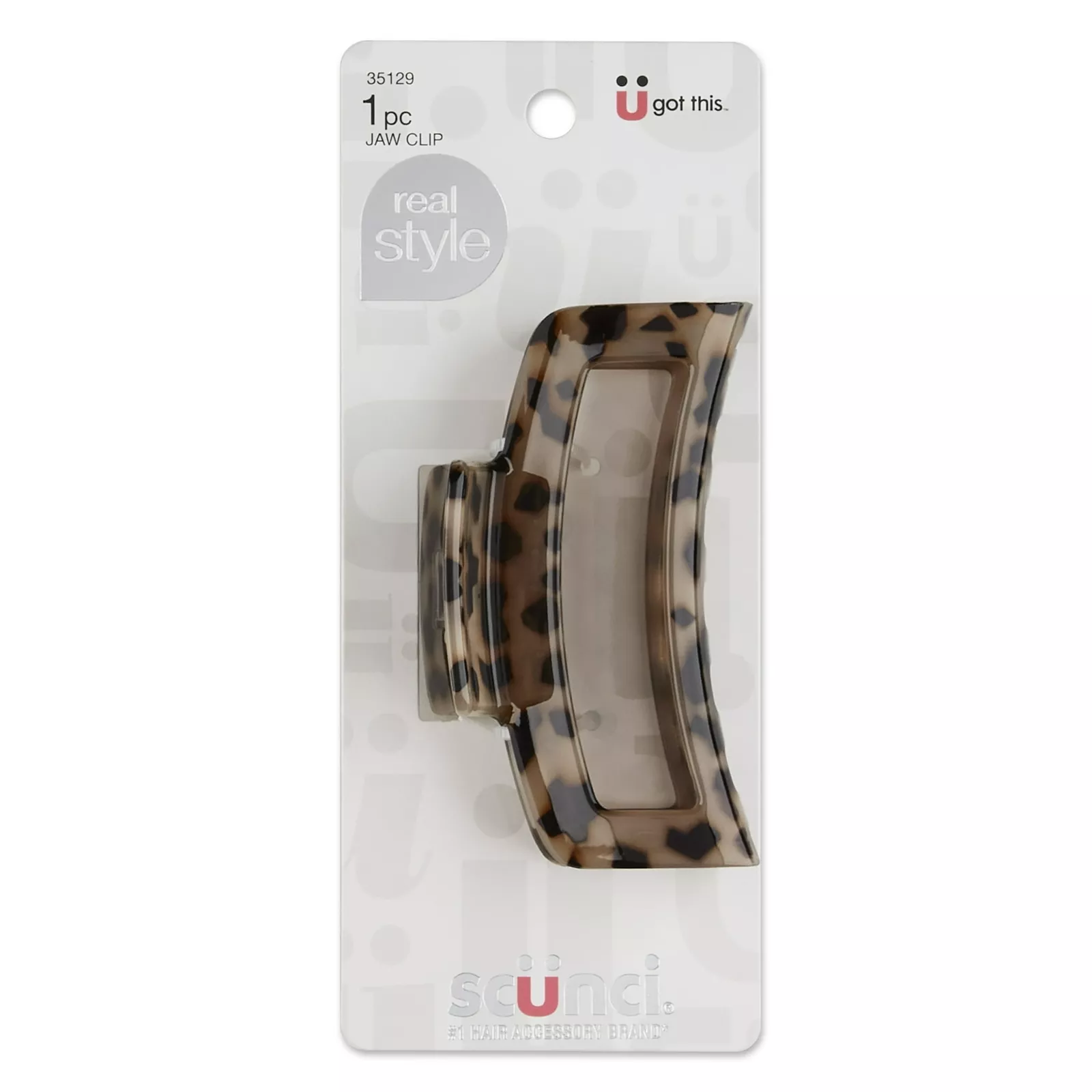 Scunci Open Center Claw Clip, Tortoise Shell, 1-Piece