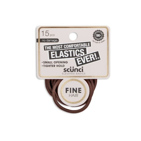 Scunci elastics 15 ct brown elastics, scunci Basics Comfy Elastics - Brown - 15ct - Click Image to Close