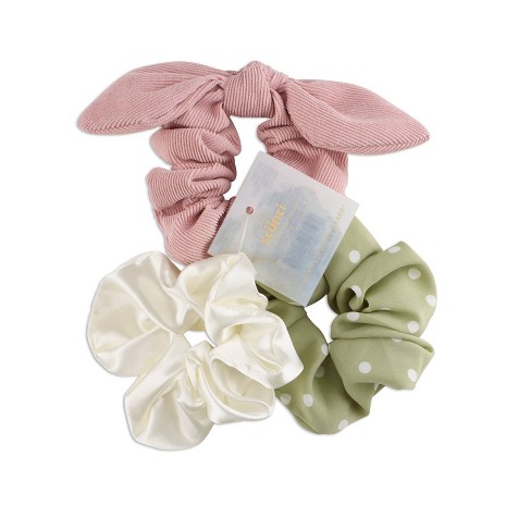 SCUNCI 3-PK BOW SCRUNCHIES UPC 043194352111