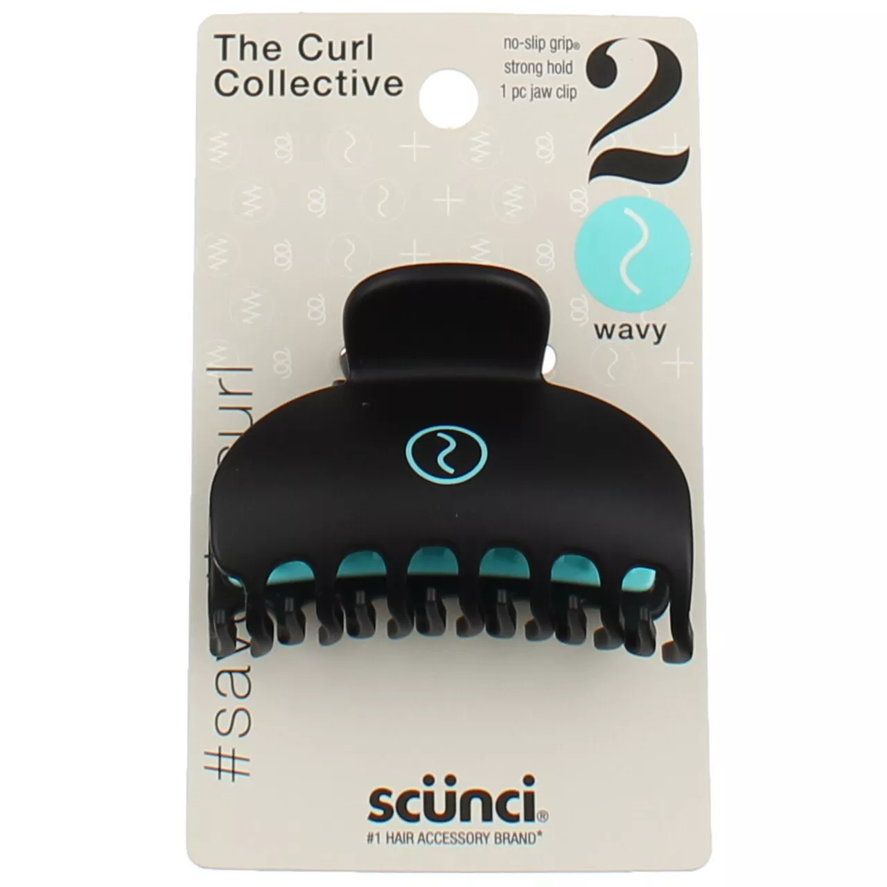 Scunci The Curl Collective No Slip Grip Strong Hold Jaw Clip, Wavy