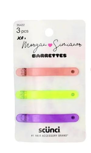 SCUNCI MORGAN COLLABORATION BARRETTES, 3 COUNT UPC 043194354221