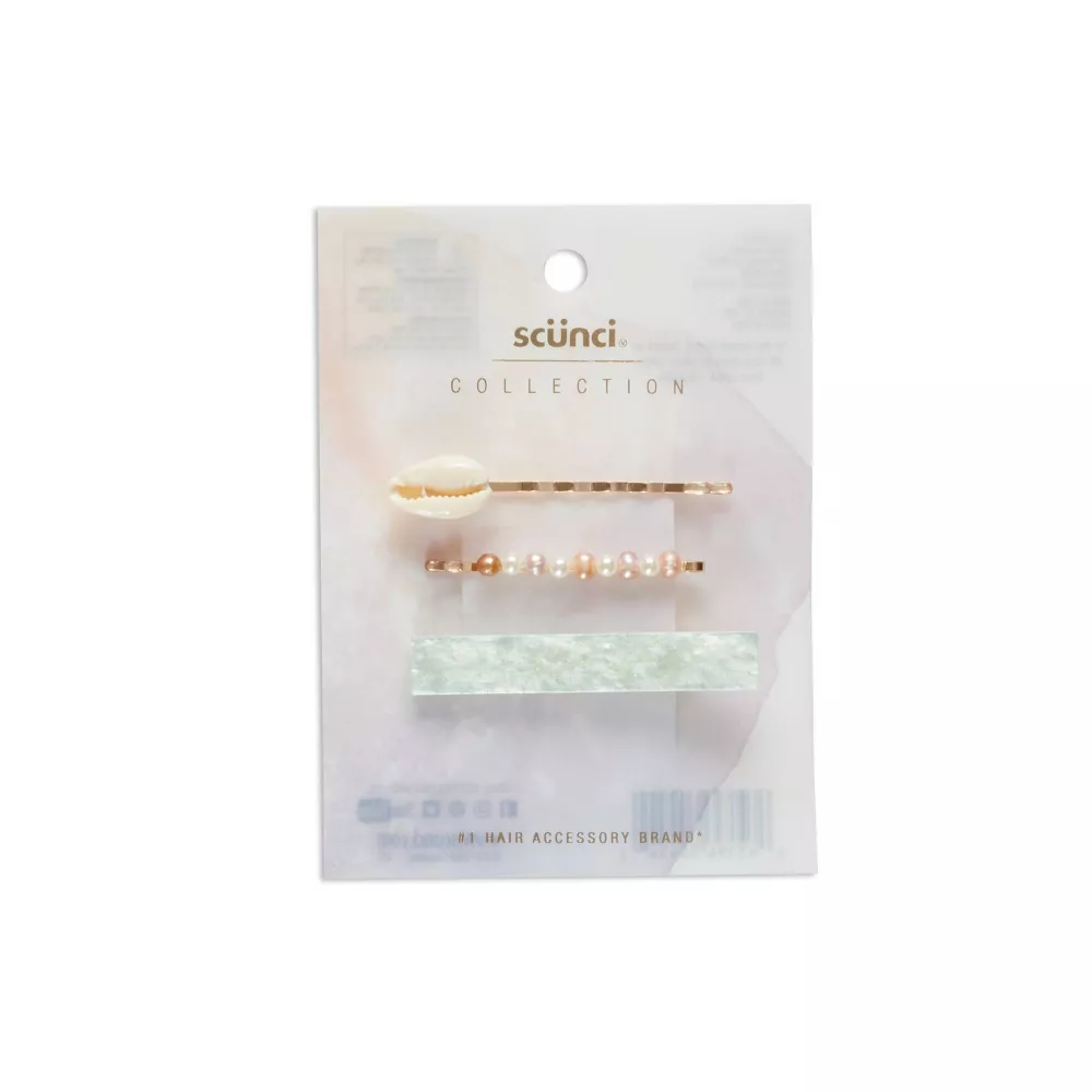 Scünci Collection Oceanic Hair Bobby Pin Clips - 3ct
