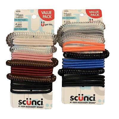 Scunci 2x 18-Pack Elastics and Spirals Multicolor Assort UPC:043194357093 Pack:48/4