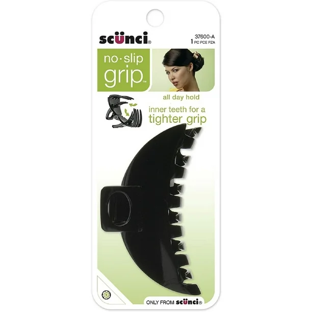 Scunci No-slip Grip Double Teeth BLACK Jaw Clip