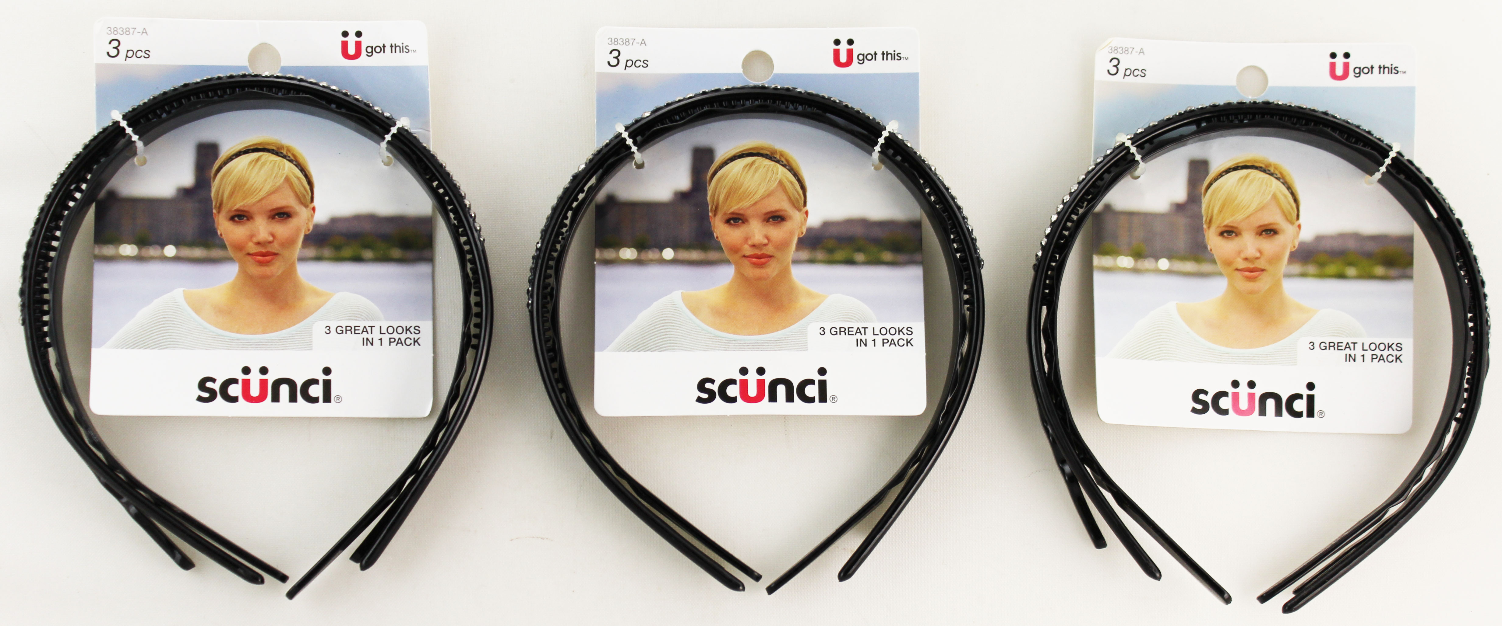 Scunci 3 Great Looks In 1 Pack - 1 Count