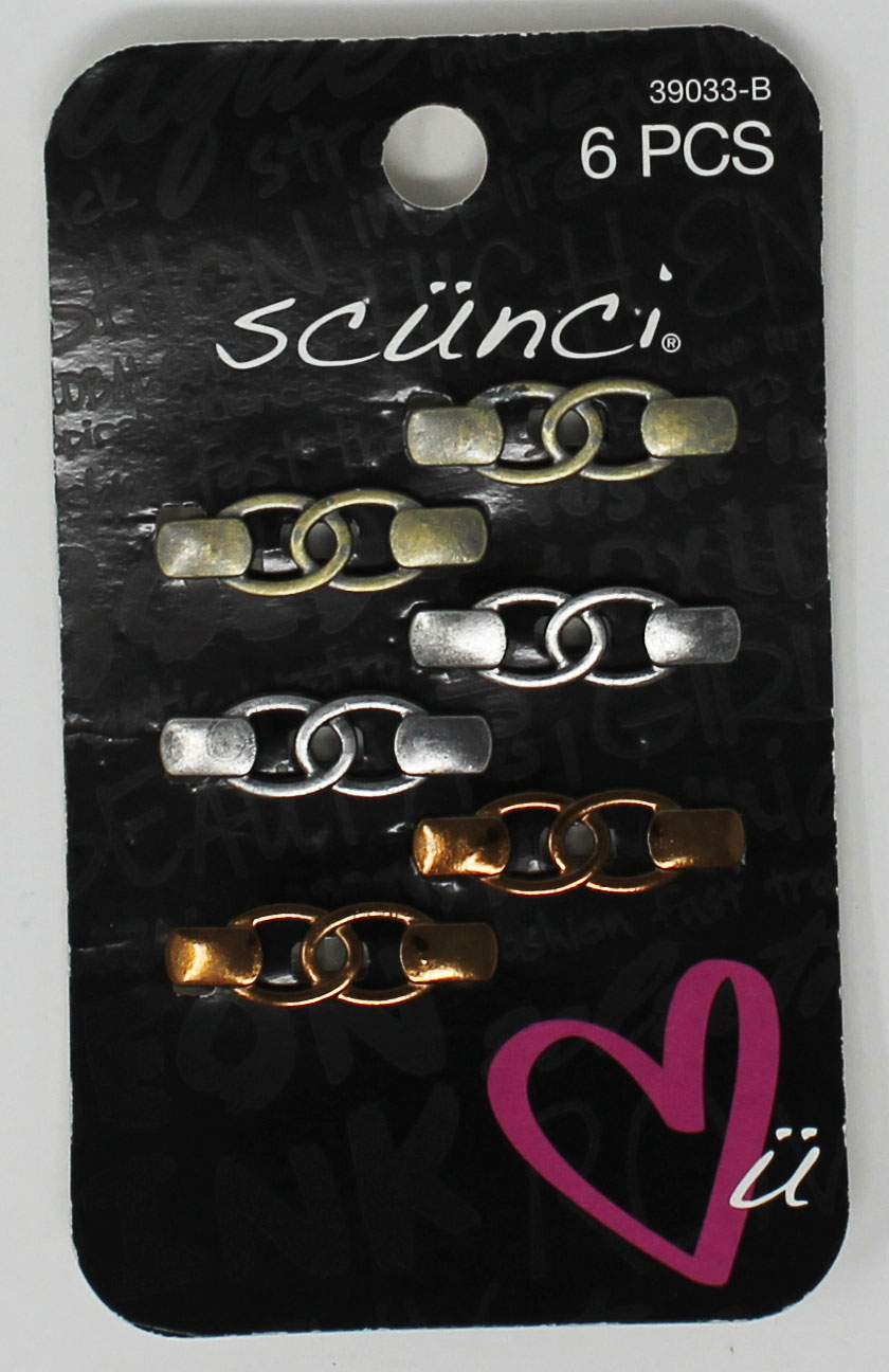 SCUNCI HAIR CLIPS 6PCS