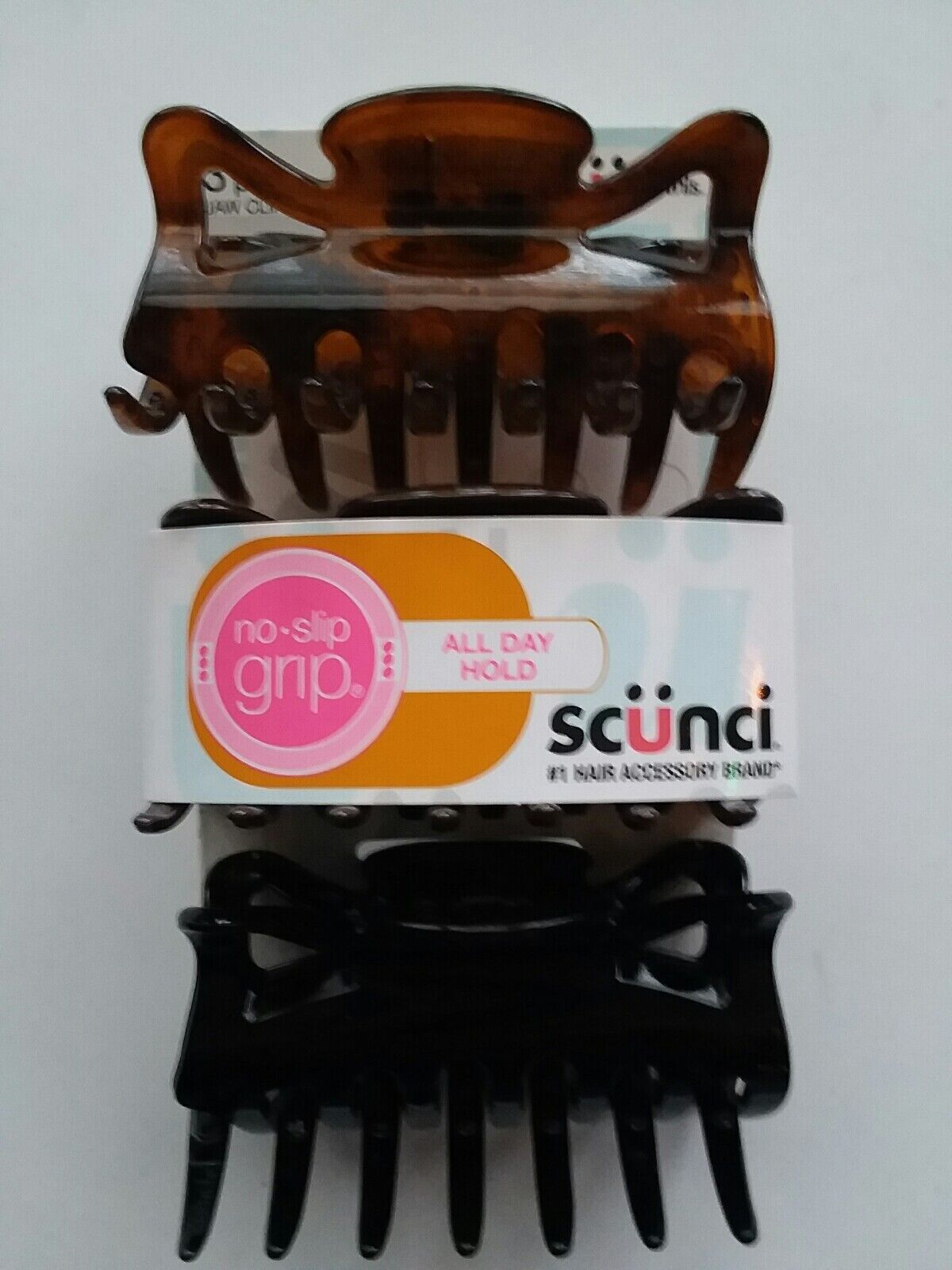Scunci No-Slip Grip Jaw Clips with Triangle Cutouts 3 Pcs UPC:043194392186 - Click Image to Close