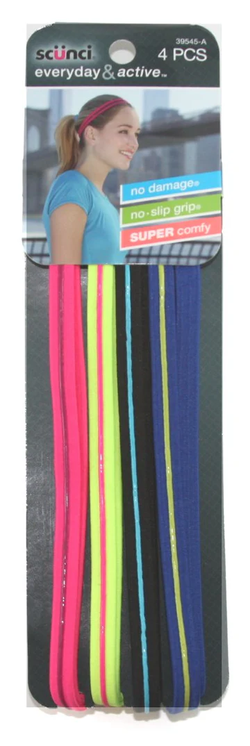 Scunci No Slip Grip Headbands Assorted Colors UPC:043194395453 PACK:48(16-3's)