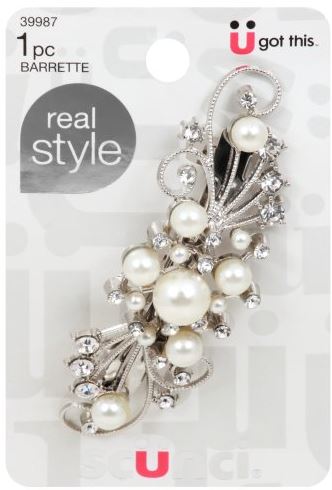 Conair Scunci Real Style Hair Barrette Barrette with Rhinestones