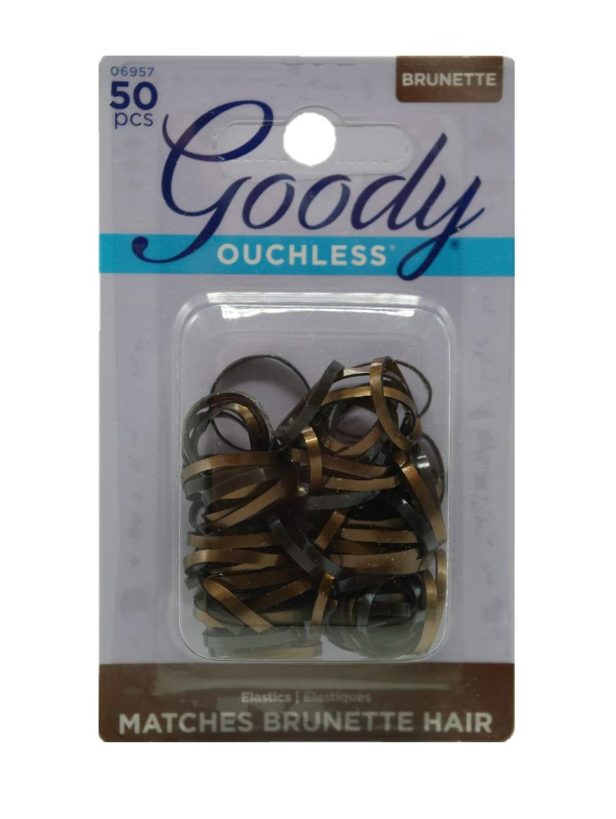 ITEM# 3000989 Goody Ouchless Latex Elastics, Brunette 50 ct UPC:041457069578