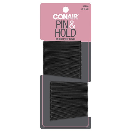 Conair Curved Bobby Pins Black, 60 Count