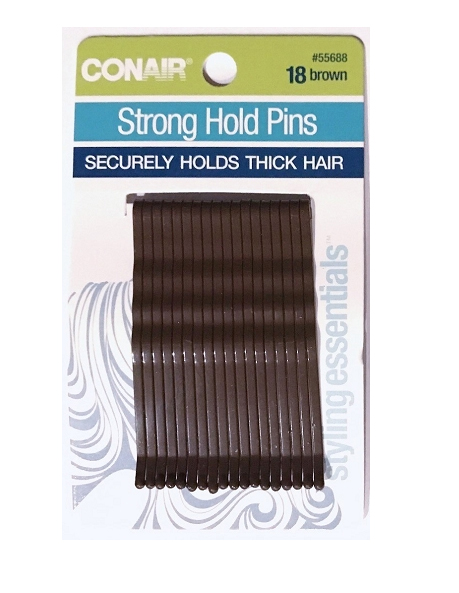Conair Strong Hold Brown Bobby Pins, 18 Count - Click Image to Close