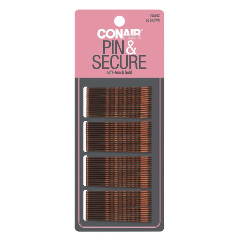 Conair Soft Touch 60 pcs Brown Bobby Pins