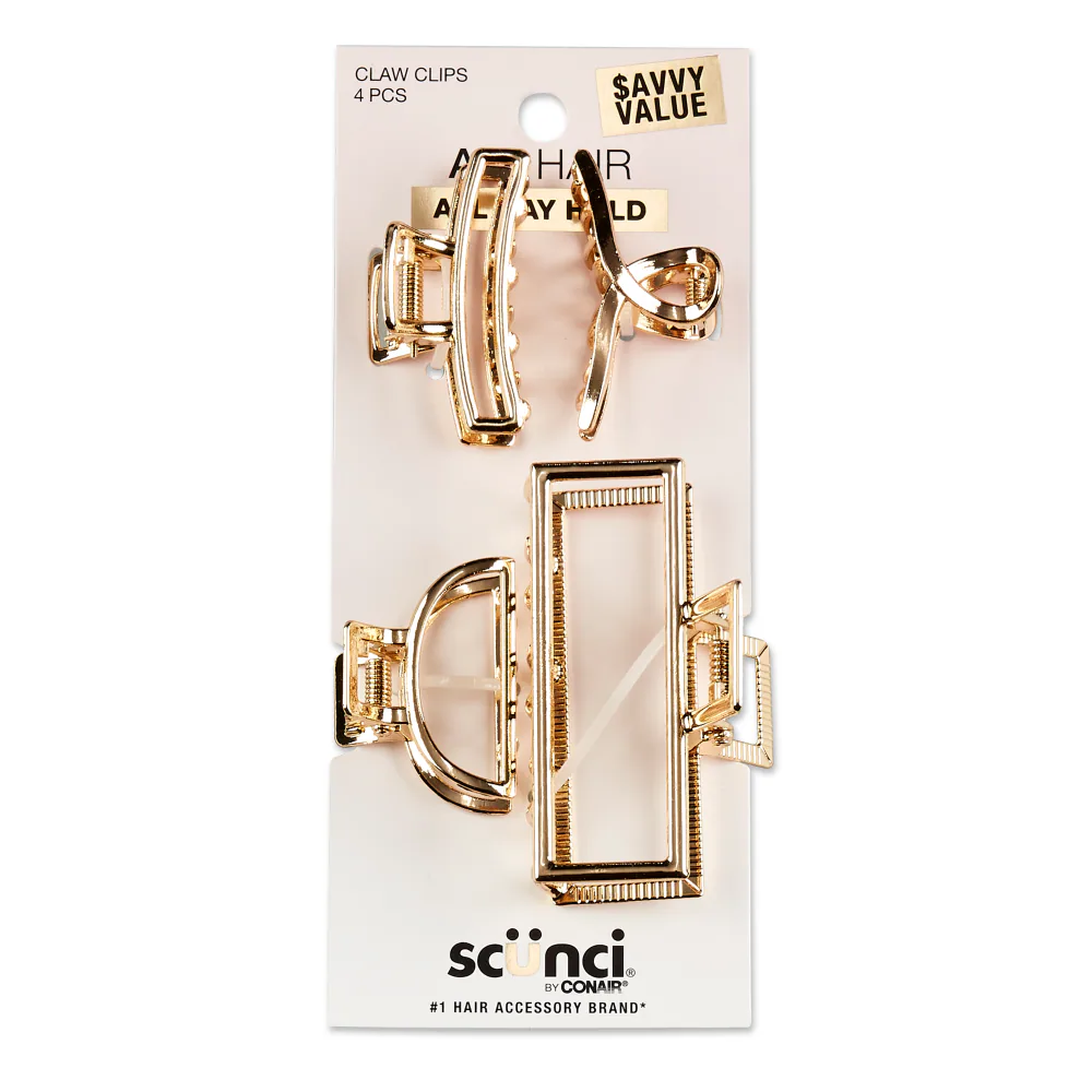 Scunci® Metal Claw Clips 4 pk UPC: 0004319460168