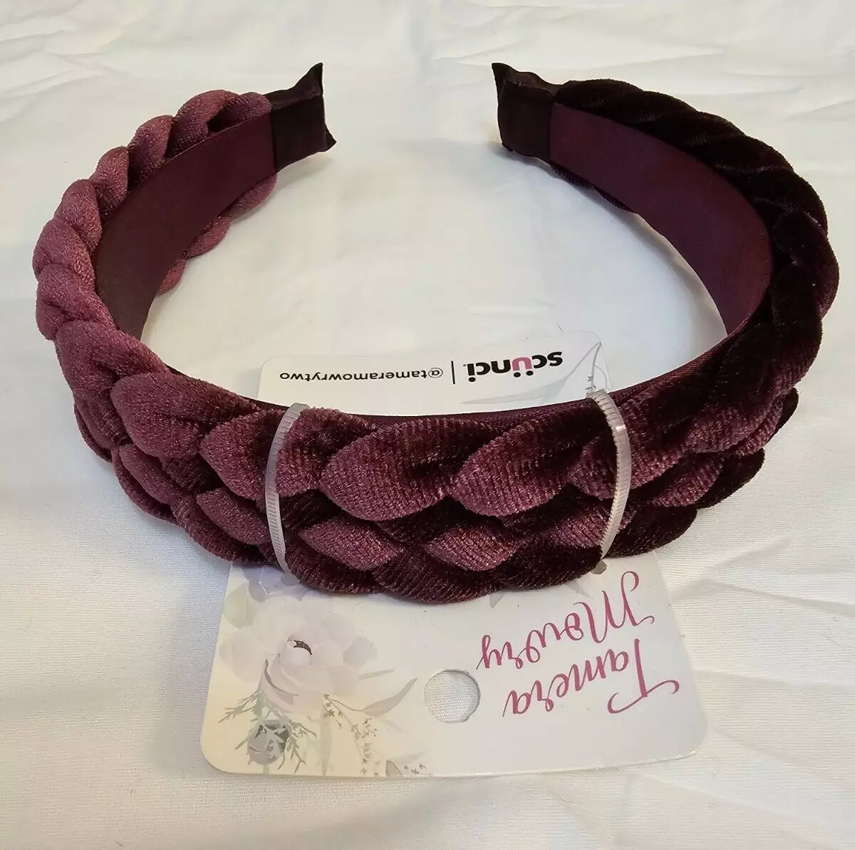 Scunci Braided Wide Headband Tamera Mowry Collection Purple Velour New