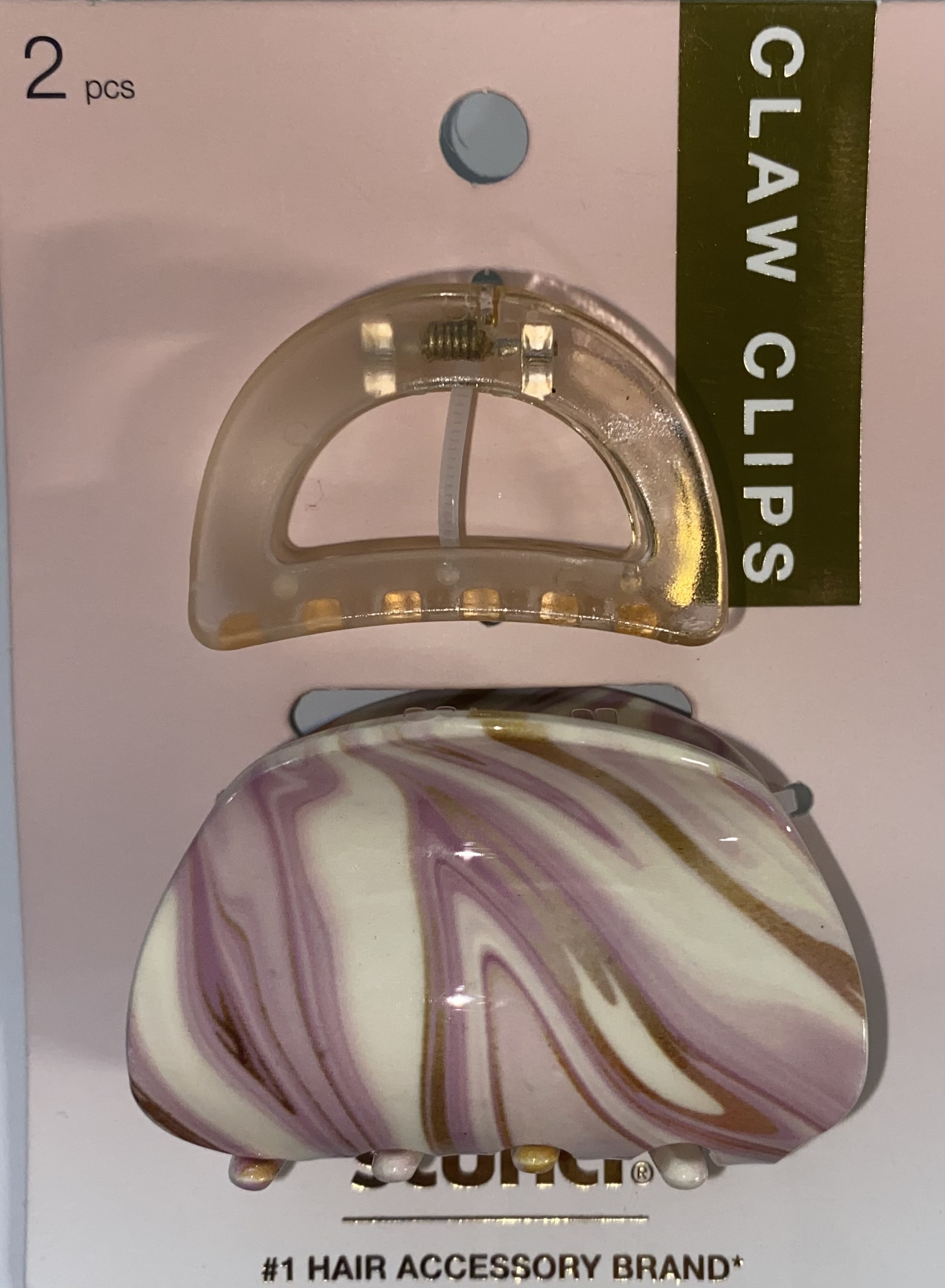 Scunci 2pcs Claw Clip Marble Pink UPC:043194602872