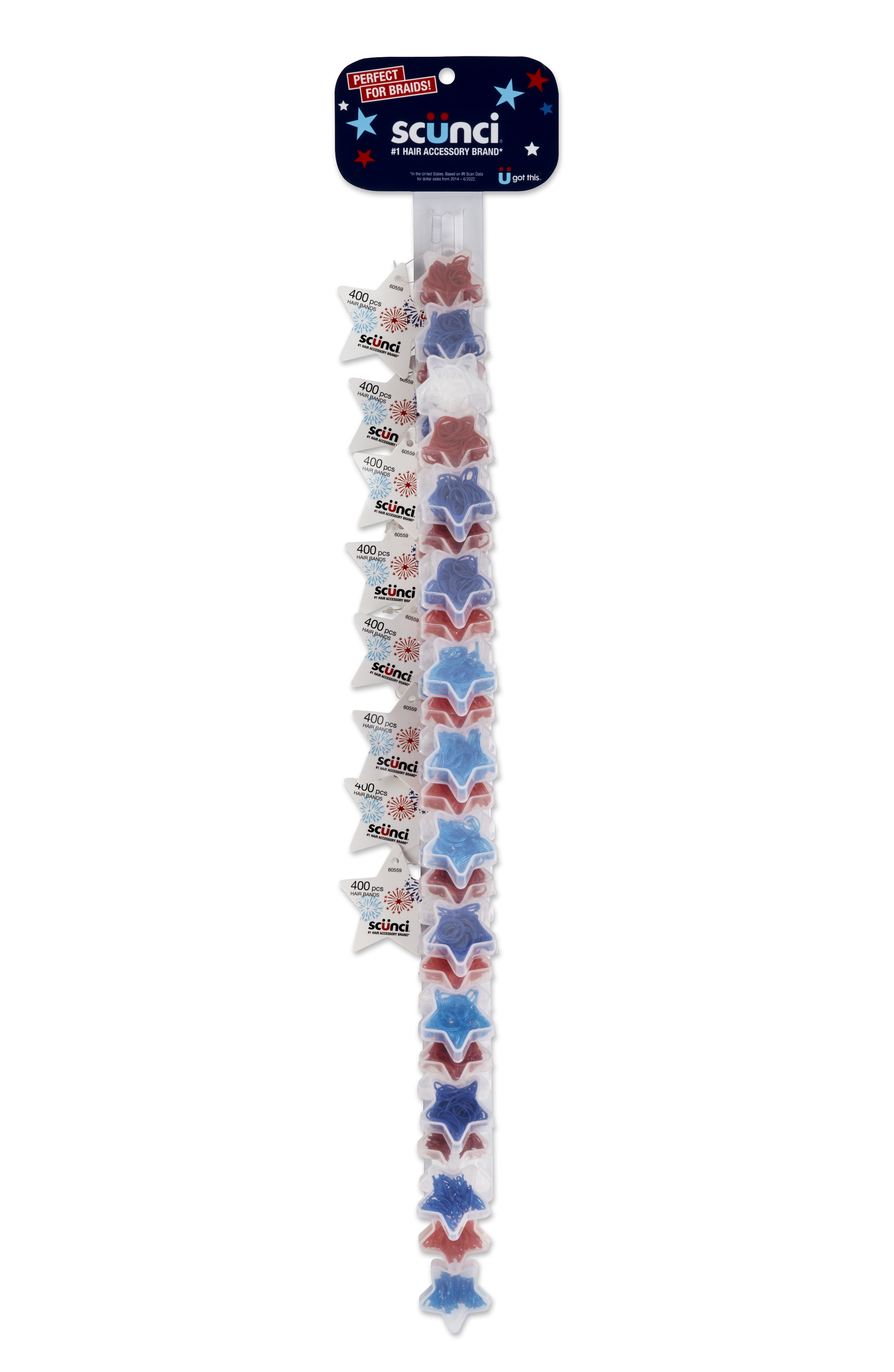 SCUNCI 400 pk americana polyband 10 pc clip strip - Click Image to Close