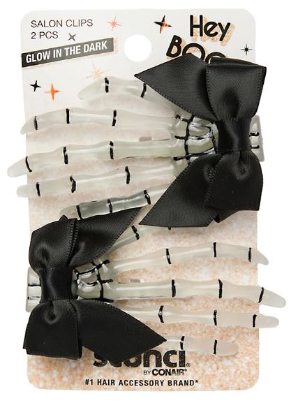 SCUNCI 2 pk skeleton hand salon clips PACK: 48/1 NO INNER UPC:043194608119