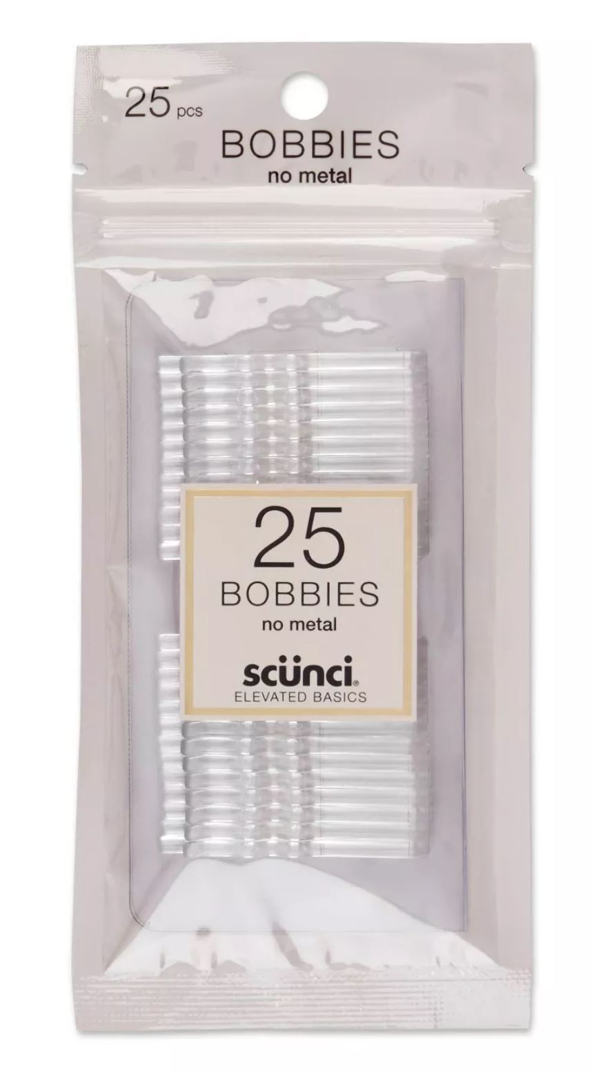 Scunci Clear No Metal Elevated Basics Bobby pins - 25ct : Wholesale fashion  accessories and jewelry, bows - clips - scrunchies - twisters - keychains -  bracelets - necklaces - toe rings - bandanas - brushes and more