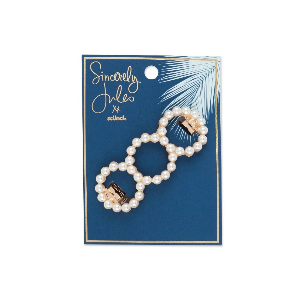 Scunci Sincerely Jules Circular Barrette Faux Pearl Hair Clip