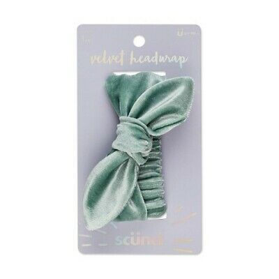 Scunci Velvet Bow Headwrap - Teal - 1ct