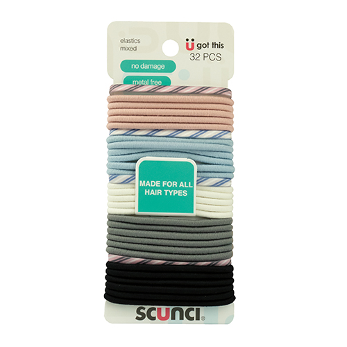 Scunci 32-PK 4MM Pastel Elastics UPC:043194703241 Pack:48/3 - Click Image to Close