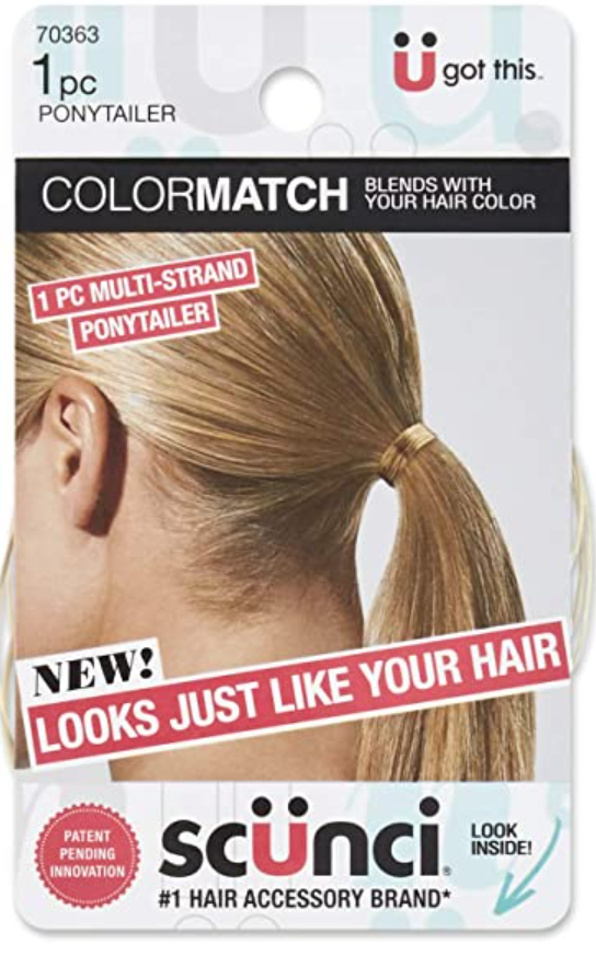 Scunci Color Match Multi-Strand Spandex Ponytailer Blends Perfectly with Blonde Hair