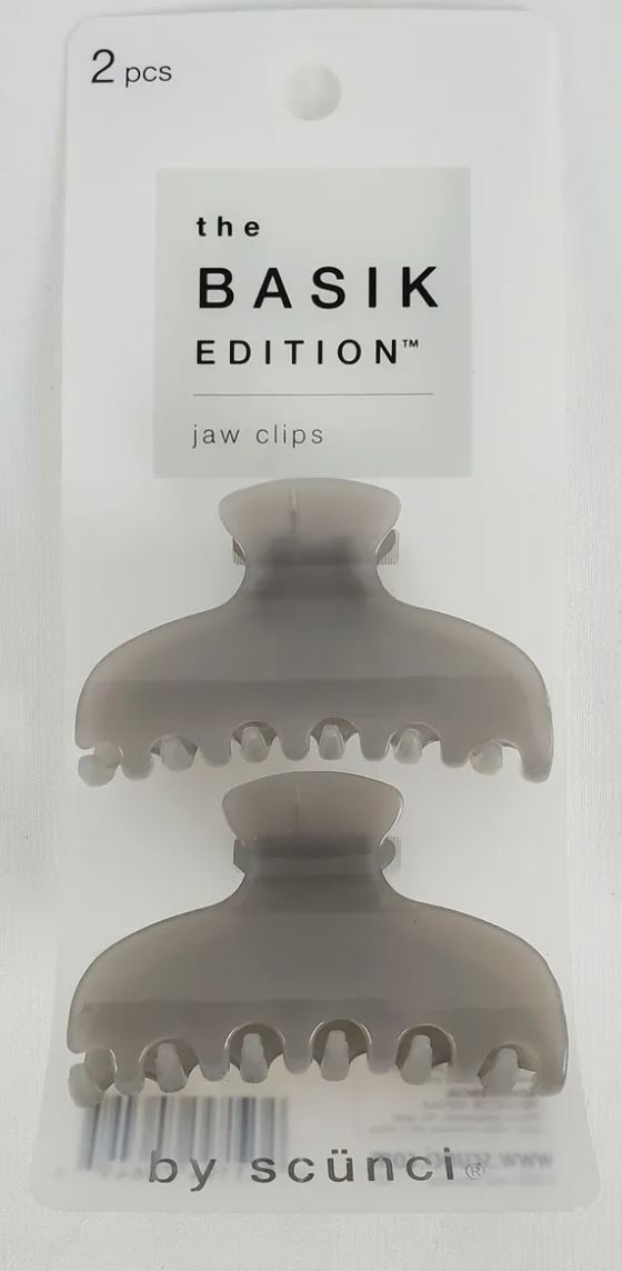 SCUNCI The Basik Edition Jaw Clip Gray, 2 COUNT UPC 043194706495