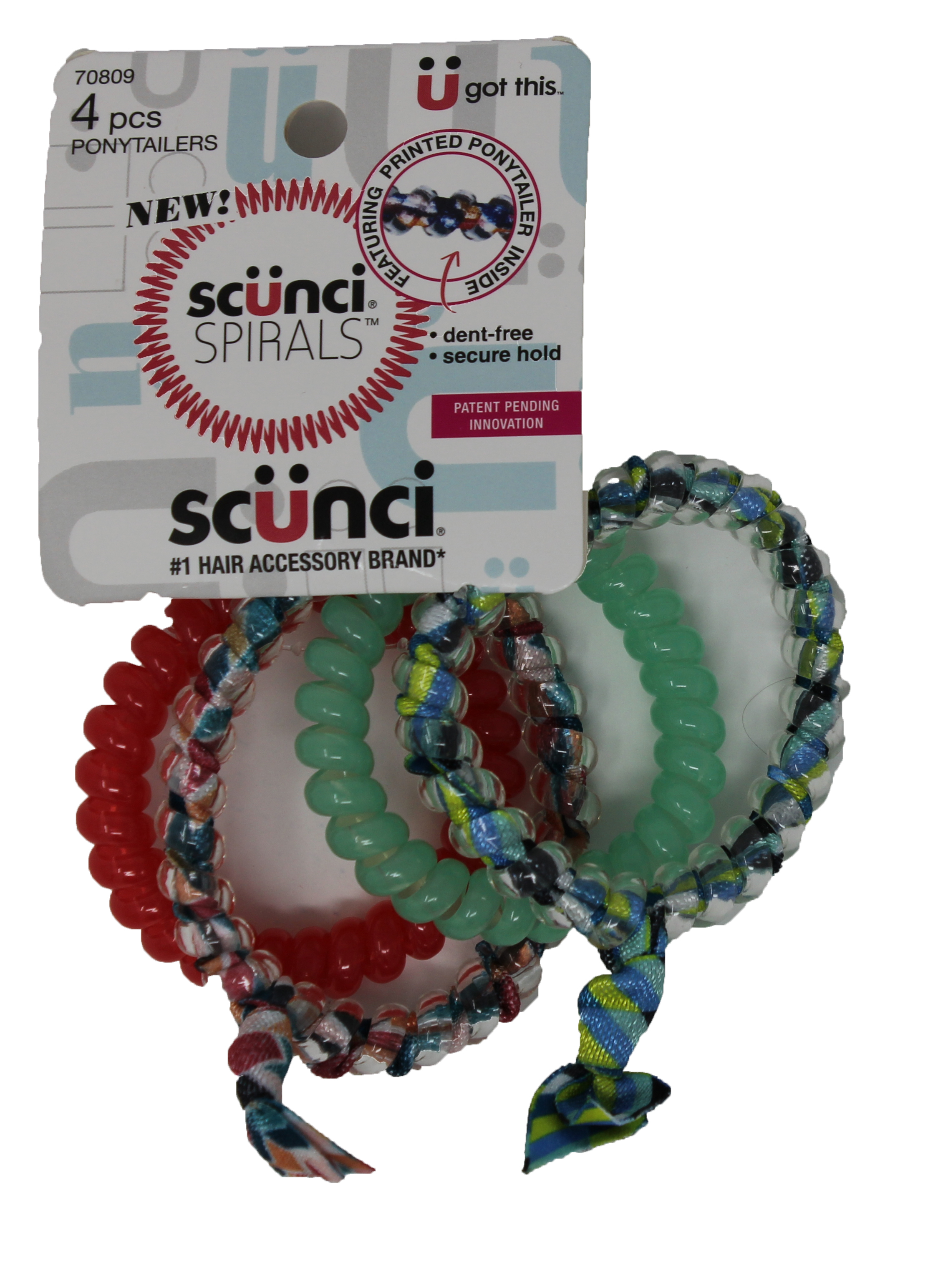 Scunci 4 Pack Spiral Ponytailers