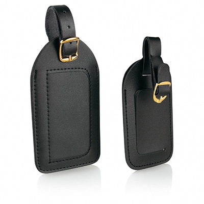 2 Pack Black Deluxe Luggage Tag
