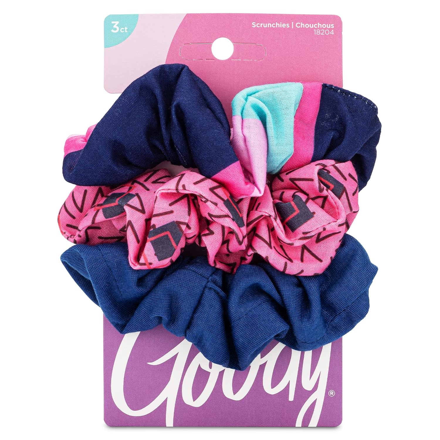 GOODY KIDS NOSTALGIA SCRUNCHIES 3CT UPC:041457182048 PACK:72/3