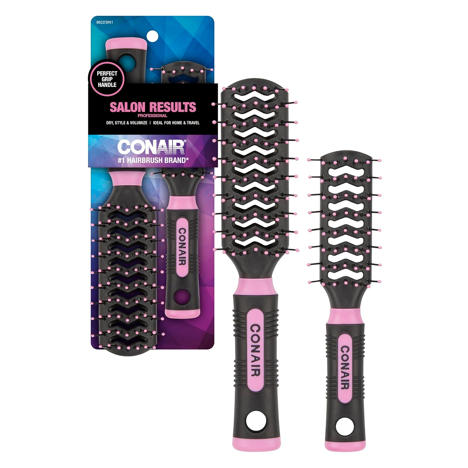 Conair Salon Results Vent Hairbrush Set - Detangling Hair brush - suitable for men and women