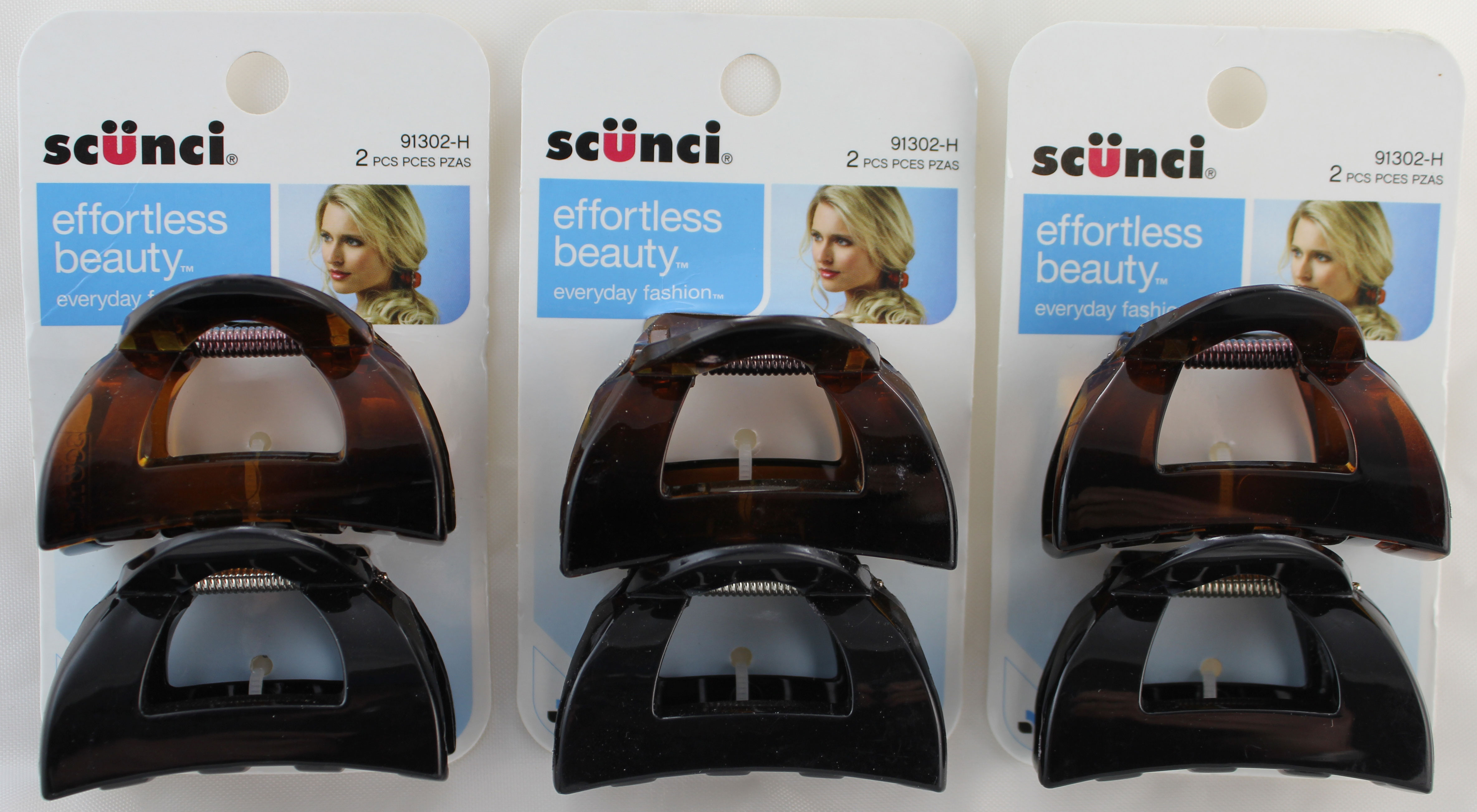 Effortless Beauty Double Carded Jaw Clip - SCUNCI - 1 Count (THG)