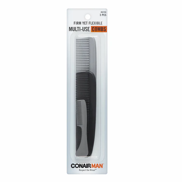 Conair 3PK ConairMan Comb Set UPC:074108937650 Pack:48/6