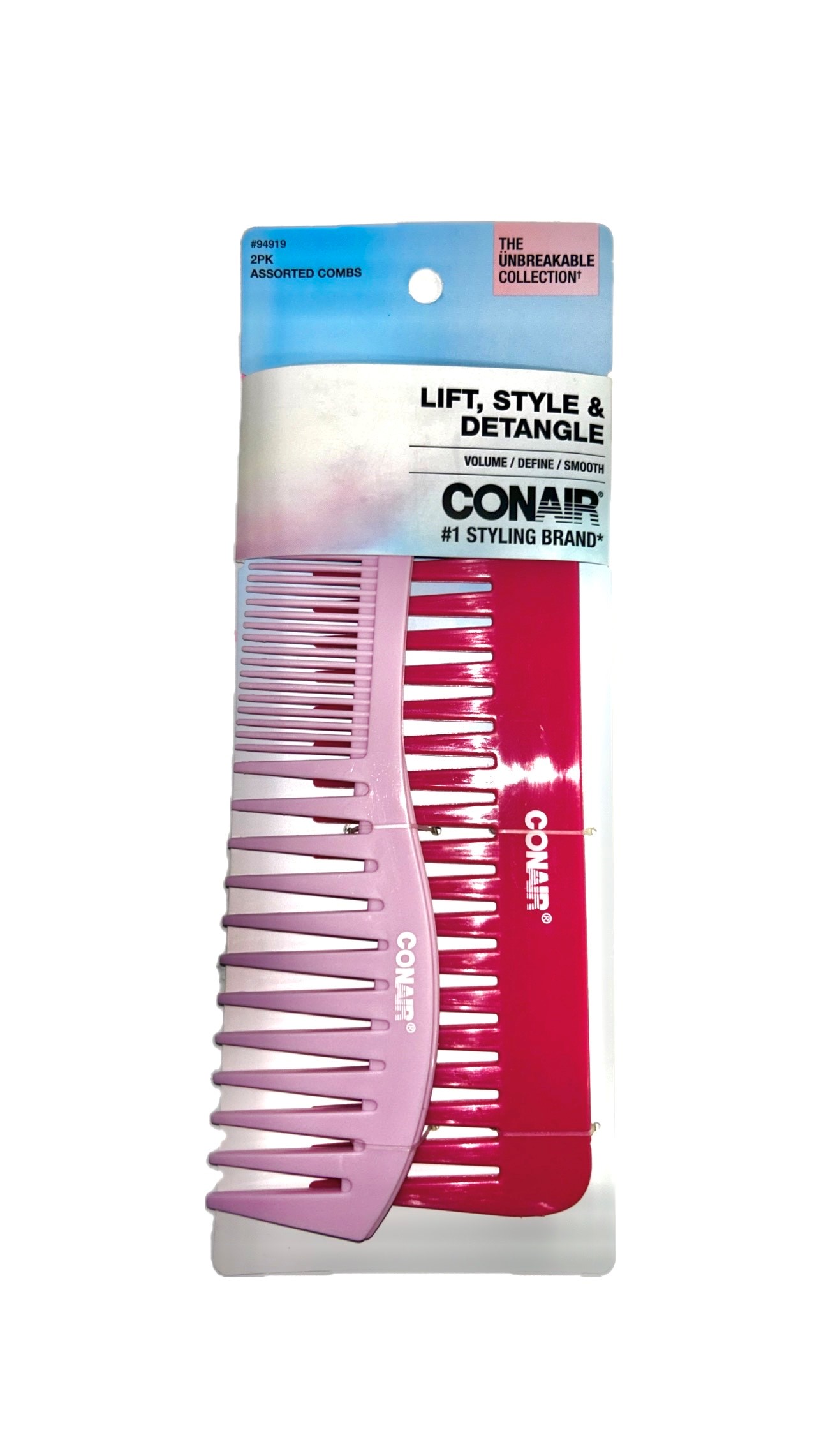 Conair 2pk assorted combs upc 074108949196