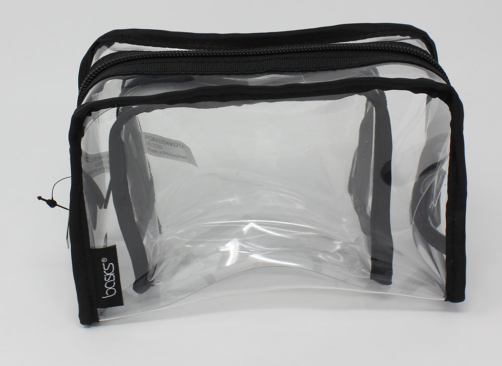 CONAIR ALLEGRO BASICS CLEAR TOILETRY TRAVEL ZIPPER BAG, 2 PACK - Click Image to Close